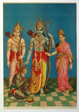 Indian Painting - Ram Laxman Sita and Hanuman from India